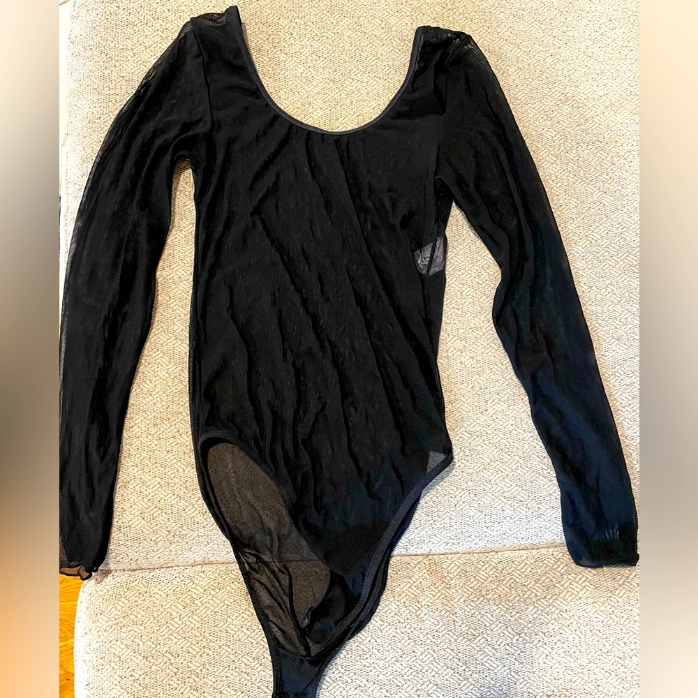 Mesh see through body suit top